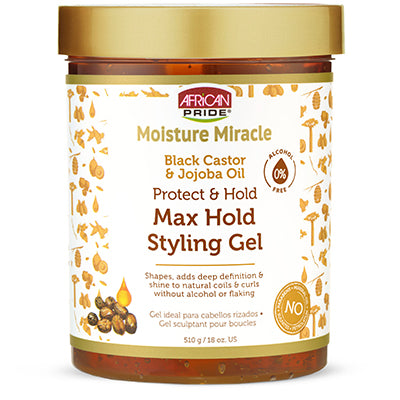 AFRICAN PRIDE MOISTURE MIRACLE GEL 18oz JBCO & JOJOBA (CS/6)