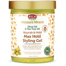 AFRICAN PRIDE MOISTURE MIRACLE  GEL 18oz OLIVE & TEA TREE(CS/6)