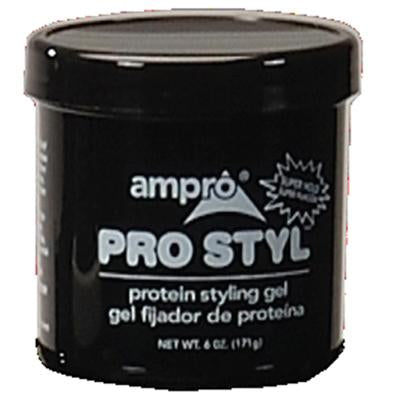 Ampro Protein Gel 6 oz Black Super Hold (CS/24)