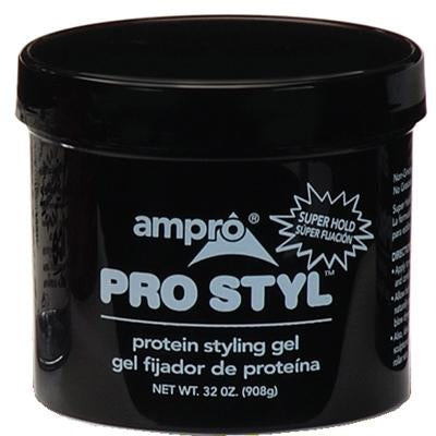 Ampro Protein Gel 32 oz Black Super Hold (CS/6)