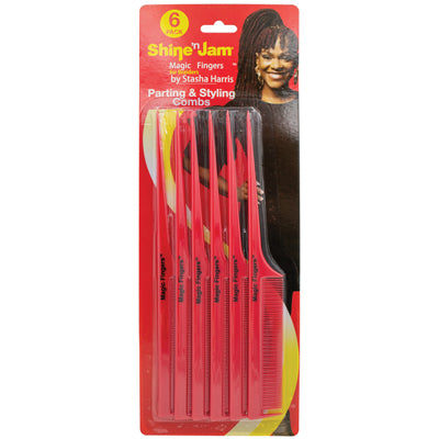AMPRO SHINE N JAM MAGIC FINGERS STYLING COMB 6 PK (DL/6)