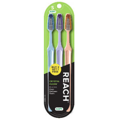 REACH CRYSTAL CLEAN TOOTHBRUSH 3 CT SOFT (DL/6)