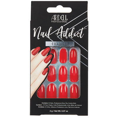 ARDELL NAIL ADDICT SET COLORED  (DL/3) CHERRY RED*