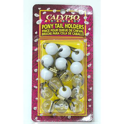 Calypso Ponytail Holders (Large Clr/Pearl White)