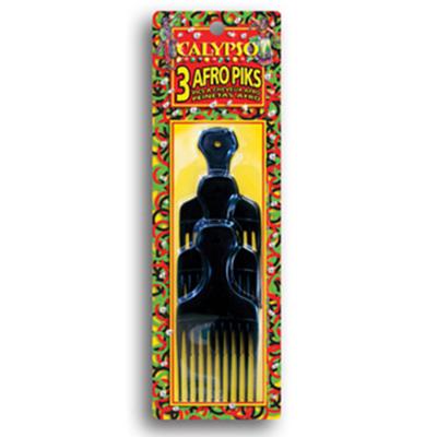Calypso Comb - Afro Pik Black (3 Pack)