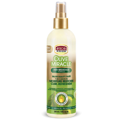 AFRICAN PRIDE OLIVE MIRACLE 7n1 LEAVE-IN CURL SPRAY 12oz (CS/6