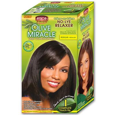 African Pride Olive Miracle Kit No-Lye Regular (1 Ap) Touch