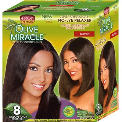 African Pride Olive Miracle Kit No-Lye Super (8 Ap) CS/4