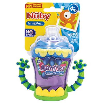 Nuby Baby Cup 7 oz Gripper Cup 2 Handle Monster (DL/4)