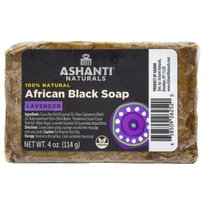 Ashanti Pure African Black Soap Bars Lavender 4 oz