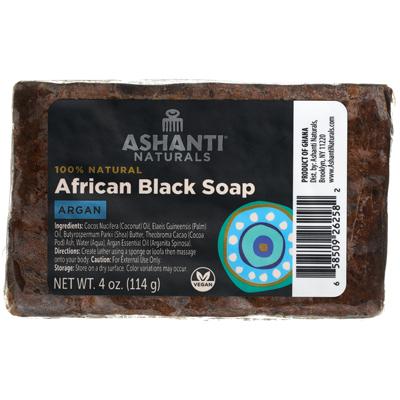 Ashanti Pure African Black Soap Bars Argan Oil 4 oz
