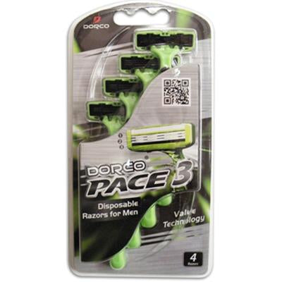Pace Mens Shave 3 Blade Disposable 4'S (DL/3)