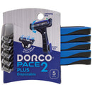 PACE MENS SHAVE TWIN BLADE RUBBER GRIP 5'S