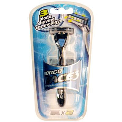 Pace Mens Shave 3 Blade Razor W/2 Cartridge Refills (DL/6)