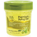 VIA NATURAL PREMIUM STYLING GEL 8 oz OLIVE & ALOE (CS/6)