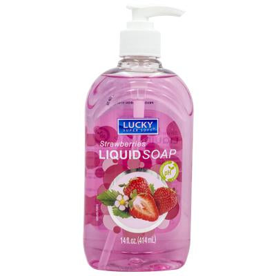 Lucky Super Soft Clear Liquid Soap 14oz Strawberries (CS/12