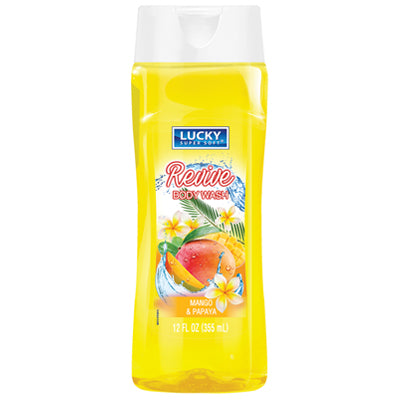 LUCKY SUPER SOFT BODY WASH 12oz REVIVE MANGO & PAPAYA