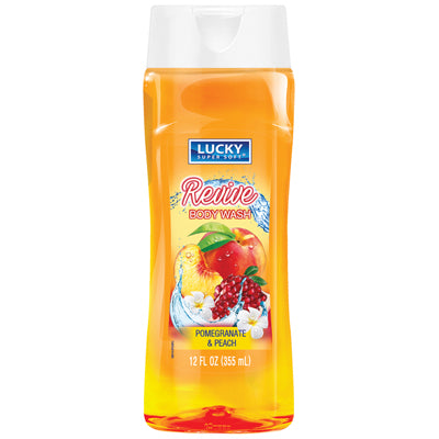 LUCKY SUPER SOFT BODY WASH 12oz REVIVE POMEGRANATE & PEACH