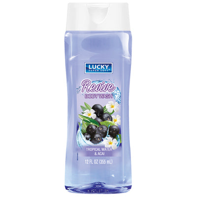 LUCKY SUPER SOFT BODY WASH 12oz REVIVE TROPICAL WATER & ACAI