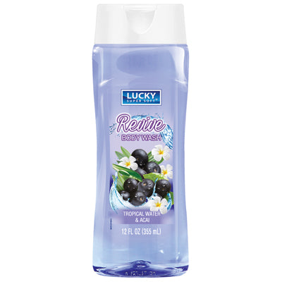 LUCKY SUPER SOFT BODY WASH 12oz REVIVE TROPICAL WATER & ACAI