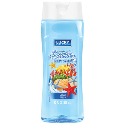 LUCKY SUPER SOFT BODY WASH 12oz REVIVE OCEAN FRESH