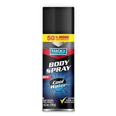 Lucky Super Soft Men'S Body Spray 4.2oz Cool Water 50% Mo