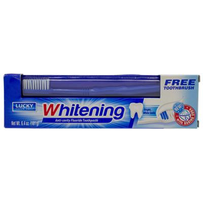 Lucky Super Soft Toothpaste Whitening 6.4oz W/Toothbrush
