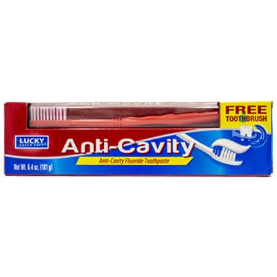 Lucky Super Soft Toothpaste Anti-Cavity 6.4oz W/Toothbrus