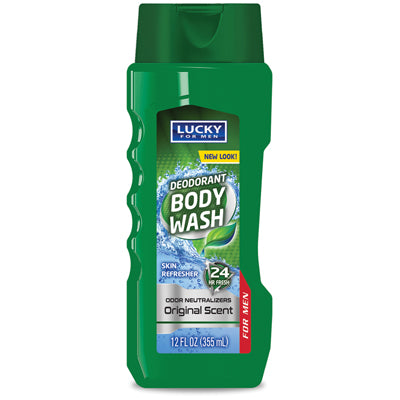 LUCKY SUPER SOFT BODY WASH 12oz DEODORANT GREEN