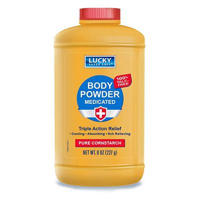 Lucky Super Soft Medicated 8oz Medic Powder Cornstarch (CS/1