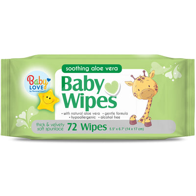 PERSONAL CARE BABY LOVE BABY   WIPES 72's w/ALOE VERA (cs/12)
