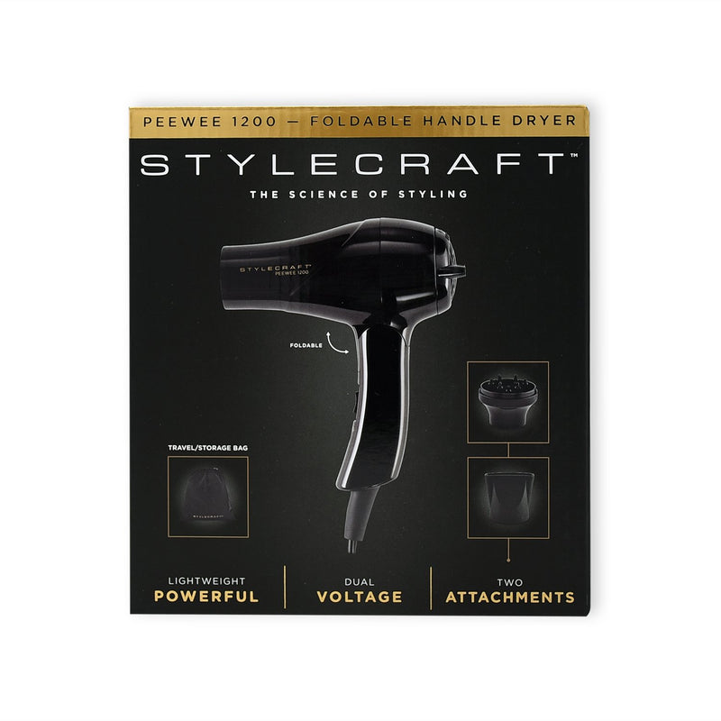 Stylecraft Foldable Handle Dryer Peewee 1200 Black
