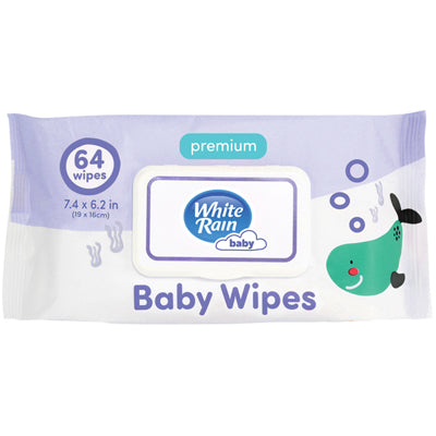 WHITE RAIN BABY WIPES 64's PREMIUM (CS/12)