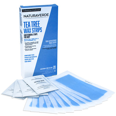 NATURAVERDE TEA TREE GEL WAX STRIPS FOR BODY 20 PC