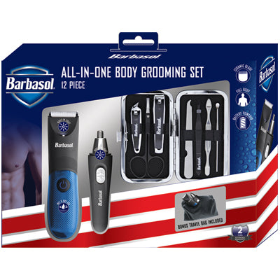 BARBASOL ALL IN ONE 12pc BODY  GROOMING SET